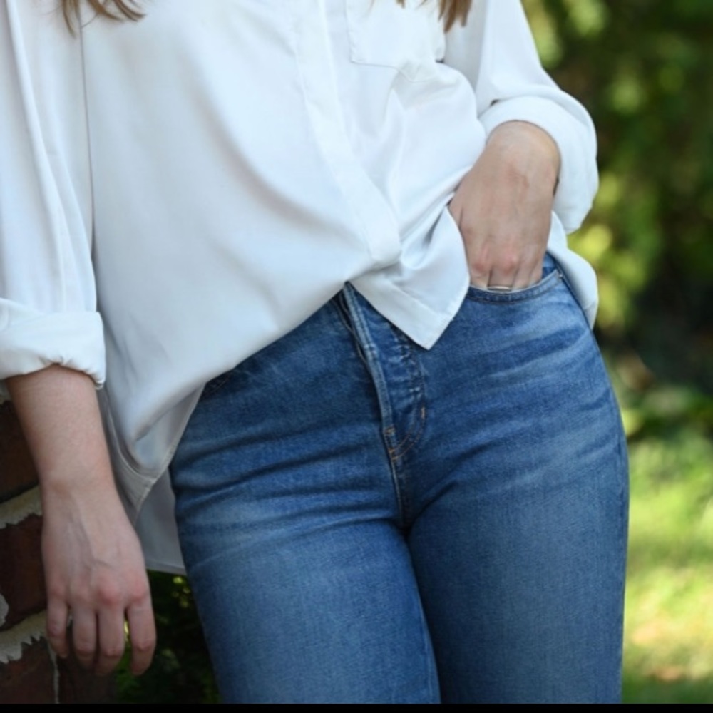 Veronica Beard Ryleigh Patch Straight Leg Jeans - Picture 8 of 8
